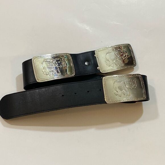 Streets Ahead Concho Black Belt with Tone Silver Elephants Accents Leather - Picture 9 of 16